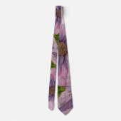 Cravate Encre d'alcool rose et violet Peint Fleur (Dos)