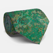 Cravate Encre d'alcool vert foncé et bleu Abstrait (Roulé)