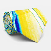 Cravate Encre drainée non, image de jaune, taches de cyan  (Roulé)