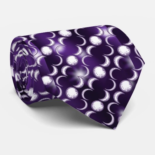 Cravate Enfant mauve lune (Roulé)