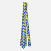 Cravate Engins d'ingénierie bleu et jaune élégant (Devant)