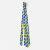 Cravate Engins d'ingénierie bleu et jaune élégant (Dos)
