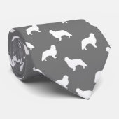 Cravate English Toy Spaniel Chien race Motif Silhouettes (Roulé)