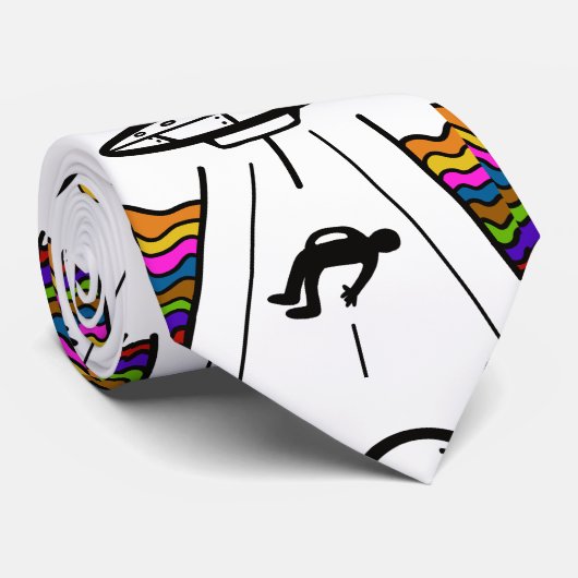 Cravate Enlèvement d'Alien UFO UAP (Roulé)