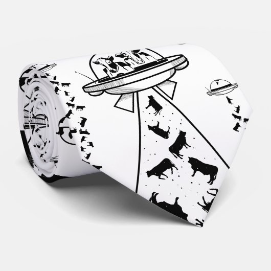 Cravate enlèvement de vache Alien (Roulé)