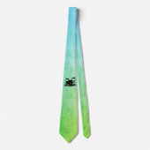 Cravate Ensemble de tambour monogramme vert (Devant)
