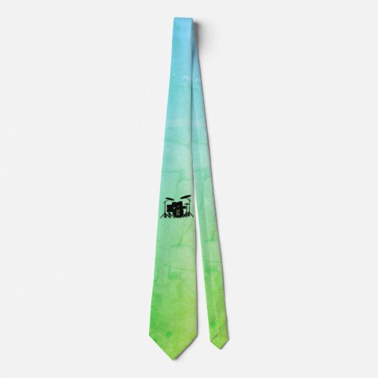 Cravate Ensemble de tambour monogramme vert (Devant)