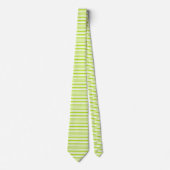 Cravate Épaisse et fine citron vert et blanc rayures (Devant)