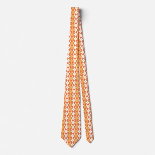 Cravate Épingle de Bowling Jacquard Orange Retro (Devant)