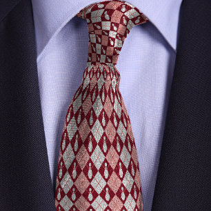 Cravate Épingle de Bowling Jacquard rouge Retro