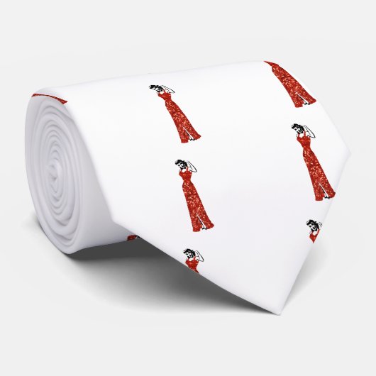 Cravate épingle vintage rouge (Roulé)