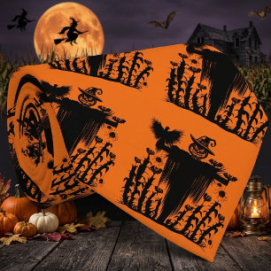 Cravate Épouvantail d'Halloween gothique effrayant Citroui