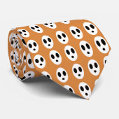 Cravate Épouvantail Halloween blanc orange (Roulé)