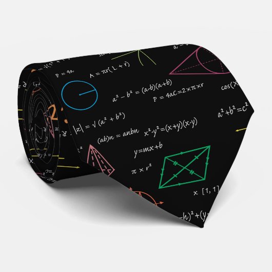 Cravate Équations mathématiques colorées Formules mathémat (Roulé)
