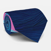 Cravate Équilibre géométrique : Motif dynamique Yin Yang (Roulé)