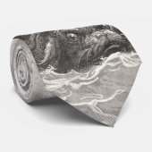 Cravate Équitation de singe sur le monstre de mer (Roulé)