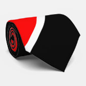 Cravate Érable Canadien Blanc sur fond Rouge Blanc et Noir (Roulé)