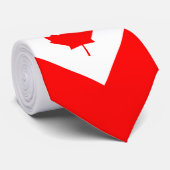 Cravate Érable canadien en rouge et blanc (Roulé)