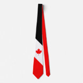 Cravate Érable canadien sur fond rouge blanc noir (Devant)