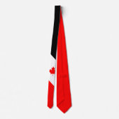 Cravate Érable canadien sur fond rouge blanc noir (Dos)