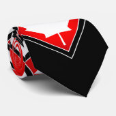 Cravate Érable Canadien sur fond Rouge Noir Blanc (Roulé)