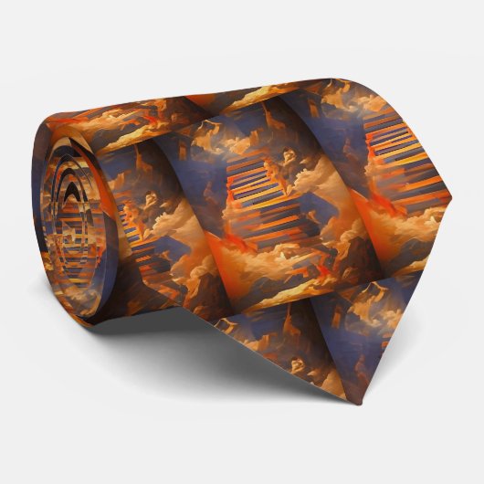 Cravate Escalier vers le ciel (Roulé)