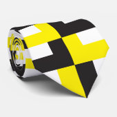 Cravate Escaliers alternatifs noirs blancs (Roulé)