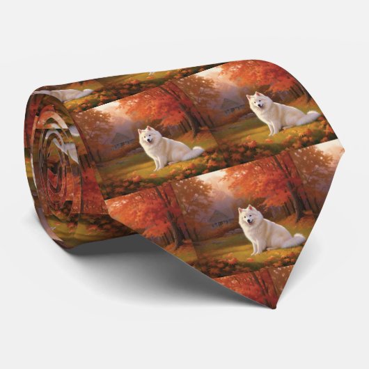 Cravate Eskimo américain en automne Leaves automne inspiré (Roulé)