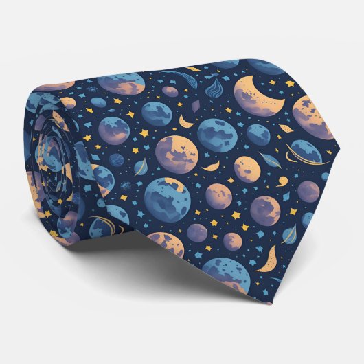 Cravate Espace coloré Thème (Roulé)
