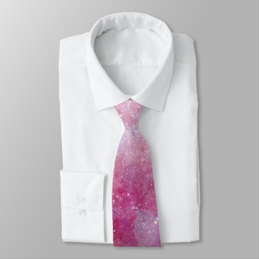 Cravate Espace extra-atmosphérique Mauve rose Galactique c (Attaché)