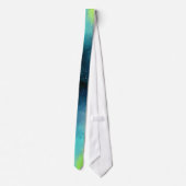 Cravate Espace vert moderne Nebula Abstraction Aquarelle (Dos)