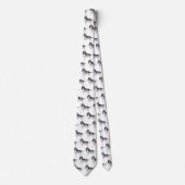 Cravate Espagnol Cocker Anglais En Motif Noir Et Blanc (Devant)