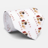 Cravate Espagnol tibétain Père Noël Paws (Roulé)
