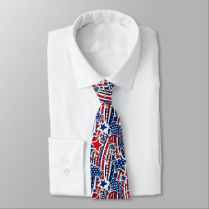 Cravate Esprit inébranlable - Un Motif patriotique frappan