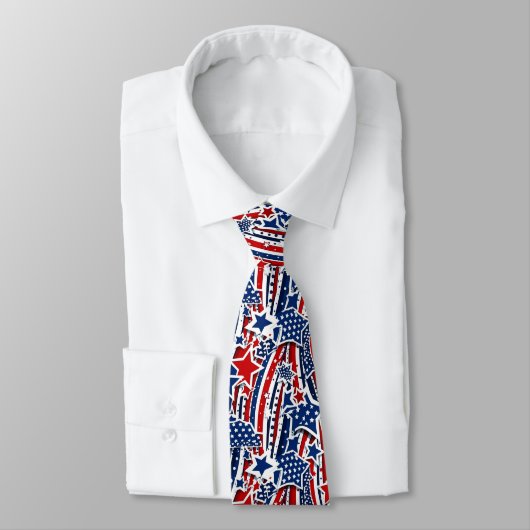 Cravate Esprit inébranlable - Un Motif patriotique frappan (Attaché)