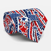 Cravate Esprit inébranlable - Un Motif patriotique frappan (Roulé)