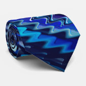 Cravate Estrela azul ondulada com trados em ziguezague (Roulé)