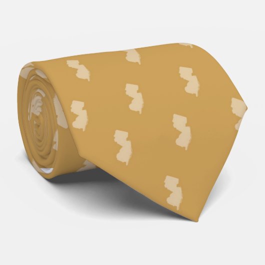 Cravate État du New Jersey Or sur Or (Roulé)