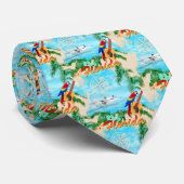 Cravate Été Floride hydravion Plage tropicale Plage côtièr (Roulé)
