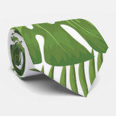 Cravate Été tropical de palmettes de Plumeria hawaïen (Roulé)