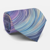 Cravate Ethereal Aurora Borealis Art Abstrait (Roulé)