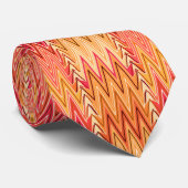 Cravate Ethnic Chevron Damask, or, rouille et crème (Roulé)