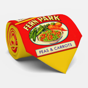 Cravate étiquette de pois et de carottes de Fern Park dans