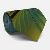 Cravate Etoile Abstraite, Bleu brillant Vert Or Fractal Ar (Roulé)