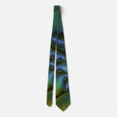 Cravate Etoile Abstraite, Bleu brillant Vert Or Fractal Ar (Dos)