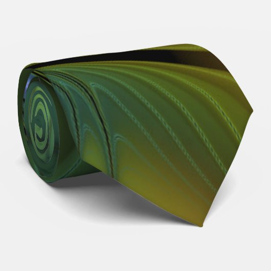 Cravate Etoile Abstraite, Bleu brillant Vert Or Fractal Ar (Roulé)