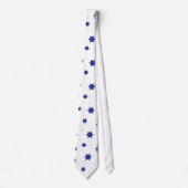 Cravate Étoile blanche bleue de David motif (Devant)