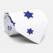 Cravate Étoile blanche bleue de David motif (Roulé)