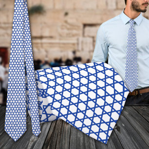 Cravate Étoile Bleue Blanche De David Grid