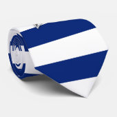 Cravate Étoile d'argent marine sur les bandes bleues (Roulé)